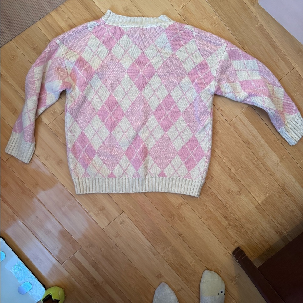 Pink Argyle Women's Sweater